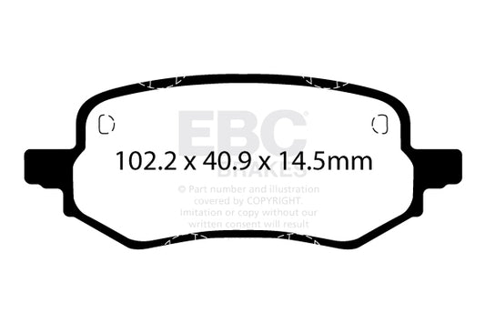 FORD Puma Mk2 ST 200 PS EBC-Bremsen Gelbe Bremsbeläge hinten