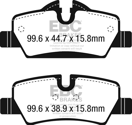 Mini Clubman R55 Works 2008-2015 EBC-Bremsen Gelbe Bremsbeläge hinten