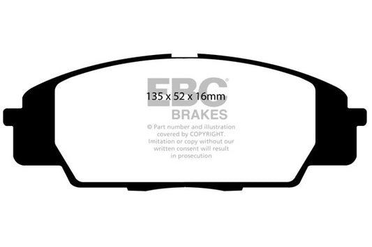 HONDA Civic EP3 Type R 2001-2007 200 PS Ebc-Bremsen Gelbe Bremsbeläge vorne