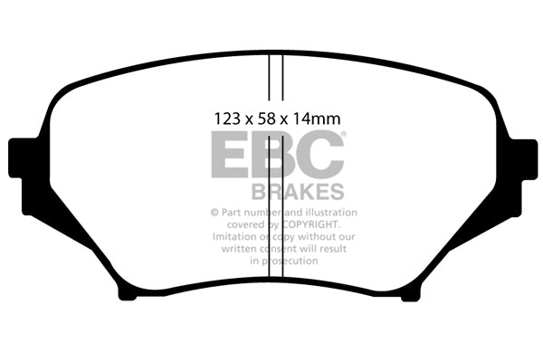 MAZDA MX5 Mk3 NC 1.8 2005-2015 Ebc-Bremsen Gelbe Bremsbeläge vorne