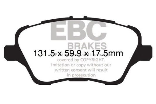 FORD Fiesta Mk7 ST 2012-2017 182 PS EBC-Bremsen Gelbe Bremsbeläge vorne