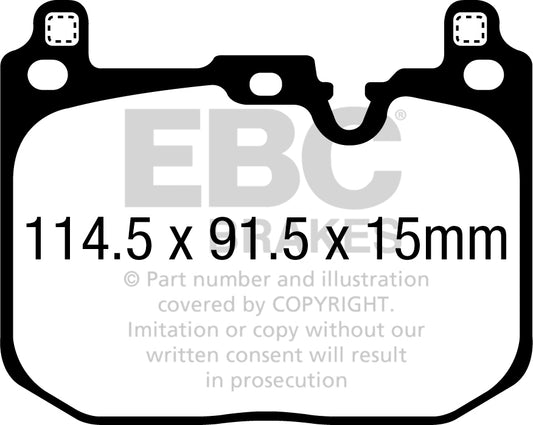 Mini Clubman F54 JCW GP 2019-2024 306 PS Ebc-Bremsen Gelbe Bremsbeläge vorne