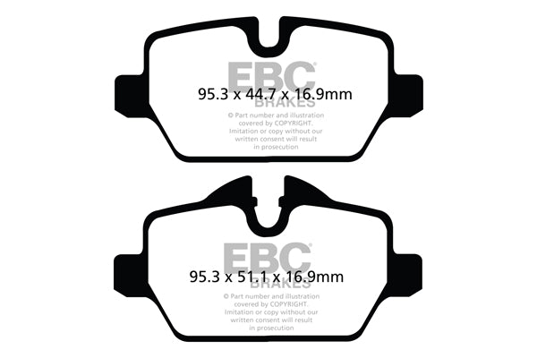 Mini Clubman R55 Works 2008-2015 EBC-Bremsen Gelbe Bremsbeläge hinten