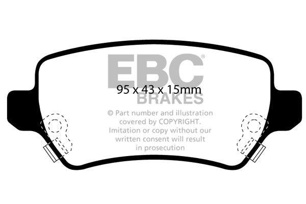 Mini Clubman F54 JCW 2016-2024 231 PS EBC-Bremsen Gelbe Bremsbeläge hinten