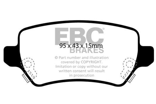 Mini Clubman F54 JCW 2016-2024 231 PS EBC-Bremsen Gelbe Bremsbeläge hinten