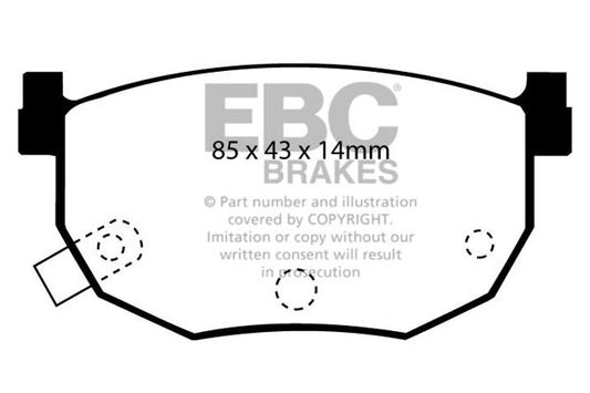 Mini Clubman F54 JCW 2016-2024 231 PS EBC-Bremsen Gelbe Bremsbeläge hinten