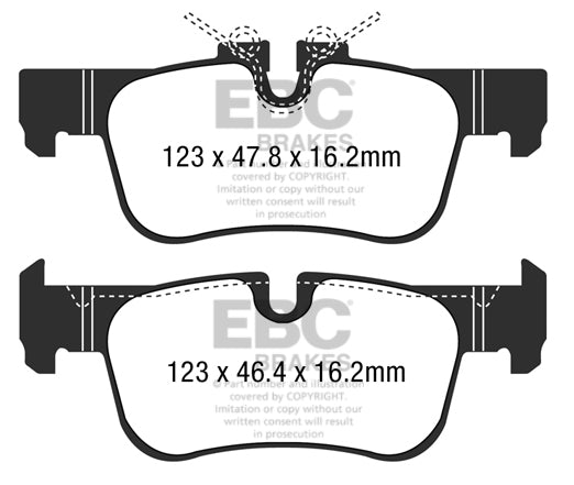 Mini Clubman F54 JCW 2016-2024 231 PS EBC-Bremsen Gelbe Bremsbeläge hinten