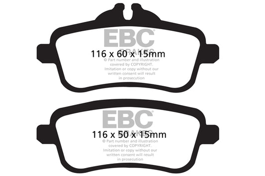 MERCEDES BENZ A-Klasse W176 A45 AMG 2013-2018 360 PS EBC-Bremsen Gelbe Bremsbeläge hinten