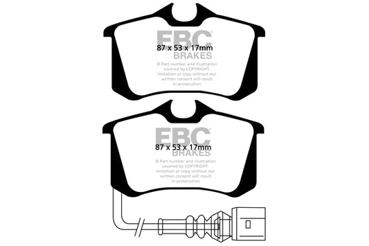 Mini Clubman F54 JCW 2016-2024 231 PS EBC-Bremsen Gelbe Bremsbeläge hinten