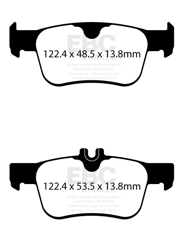 HONDA Civic FL5 Type R 2022- 330 hp Ebc brakes Yellow rear brake pads