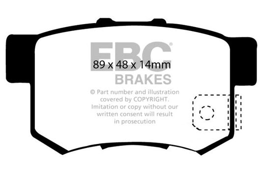 HONDA Civic EP3 Type R 2001-2007 200 PS Ebc-Bremsen Gelbe Bremsbeläge hinten