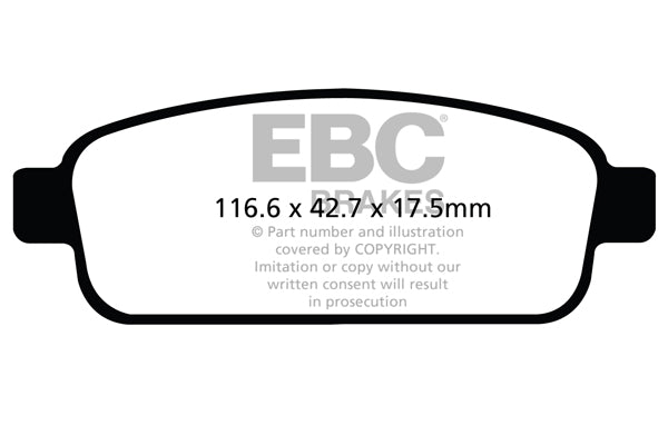 OPEL Astra J OPC 2012-2015 276 CV Freni EBC Pastiglie freno posteriori gialle
