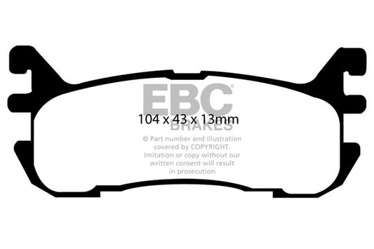 MAZDA MX5 Mk1 NA 1.8 1994-1998 EBC-Bremsen Gelbe Bremsbeläge hinten