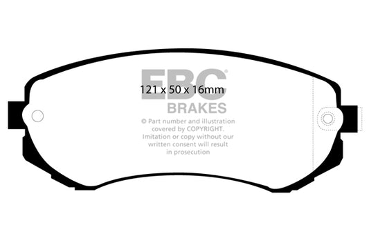 Mini Clubman F54 JCW 2016-2024 231 PS Ebc-Bremsen Gelbe Bremsbeläge vorne