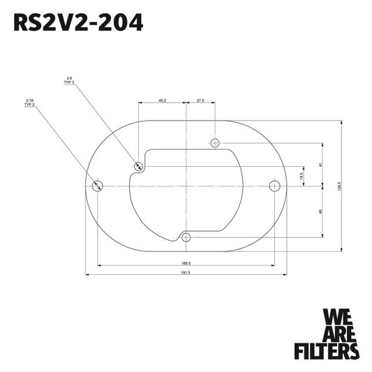 Ramair Carburettor Foam Air Filter with Baseplate to fit Pierburg 2B2, 2B4, 2B5 - 40mm Internal Height