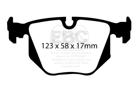 BMW M5 E39 EBC Bremsen Gelbe Bremsbeläge hinten