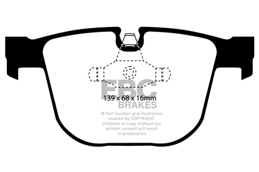 BMW M3 E90 4.0 10-11 EBC-Bremsen Gelbe Bremsbeläge hinten