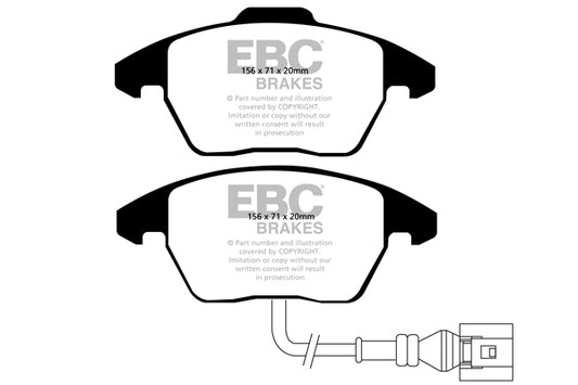 AUDI S1 8X 230 PS (100 mm Lochkreis) EBC-Bremsen Gelbe Bremsbeläge vorne