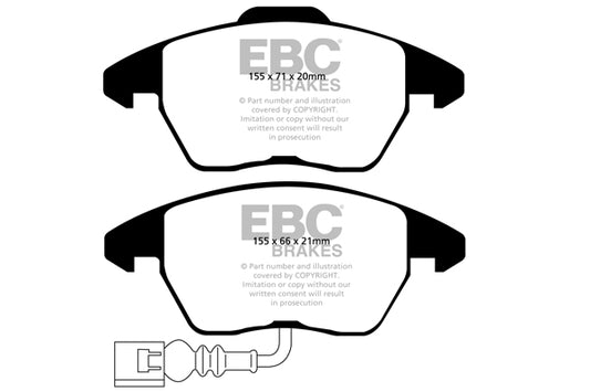 AUDI S1 8X 230 PS (112 mm Lochkreis) EBC-Bremsen Gelbe Bremsbeläge vorne