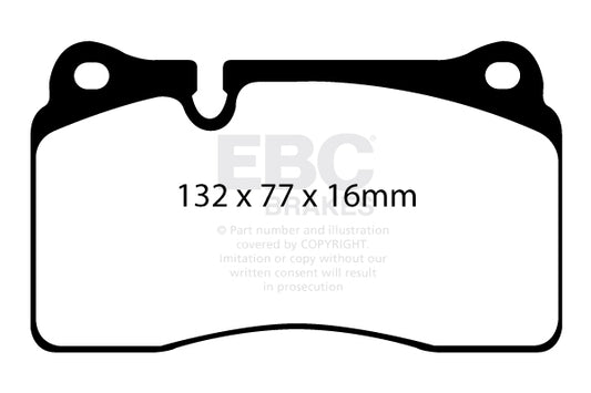 AUDI TTRS quattro 8J Ebc brakes Gelbe Bremsbeläge vorne