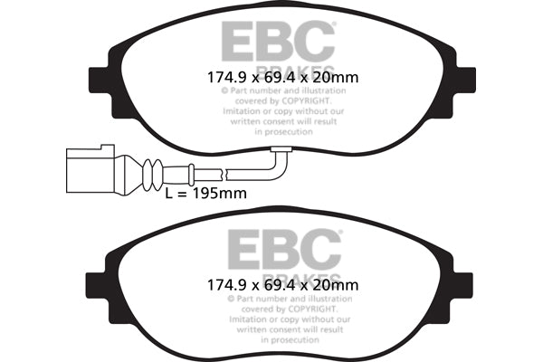AUDI S3 8Y Ebc brakes Gelbe Bremsbeläge vorne