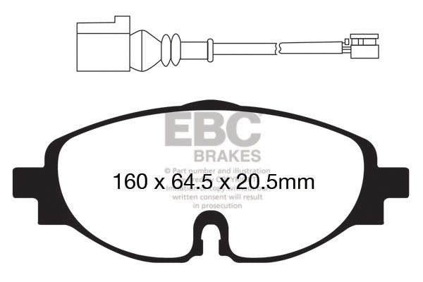 AUDI S3 8P PR-1LK Ebc brakes Gelbe Bremsbeläge vorne