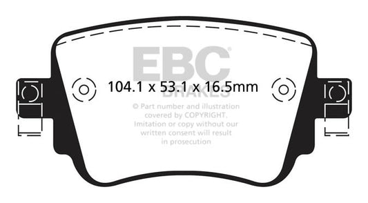 AUDI S1 8X 230 PS (100 mm Lochkreis) EBC-Bremsen Gelbe Bremsbeläge hinten