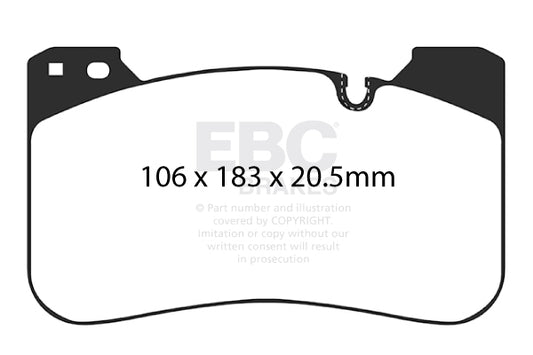 BMW M5 Competition F90 625 PS EBC-Bremsen Gelbe Bremsbeläge vorne