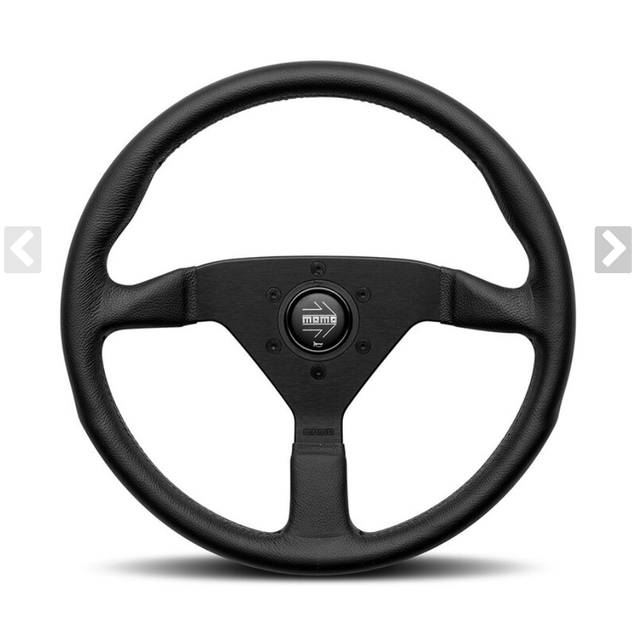 MOMO Montecarlo Steering Wheel Black Leather 350mm 40mm Dish