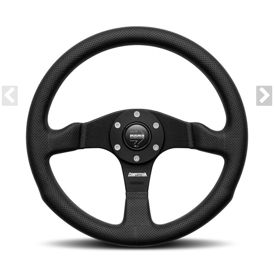 MOMO Competition Steering Wheel Black Leather 350mm 40mm Dish