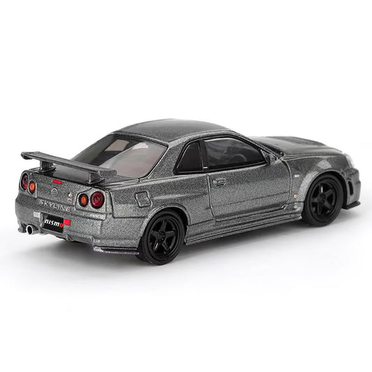 Mini GT 1/64 Nissan Skyline GT-R R34 Dark Metal Gray Nismo CRS