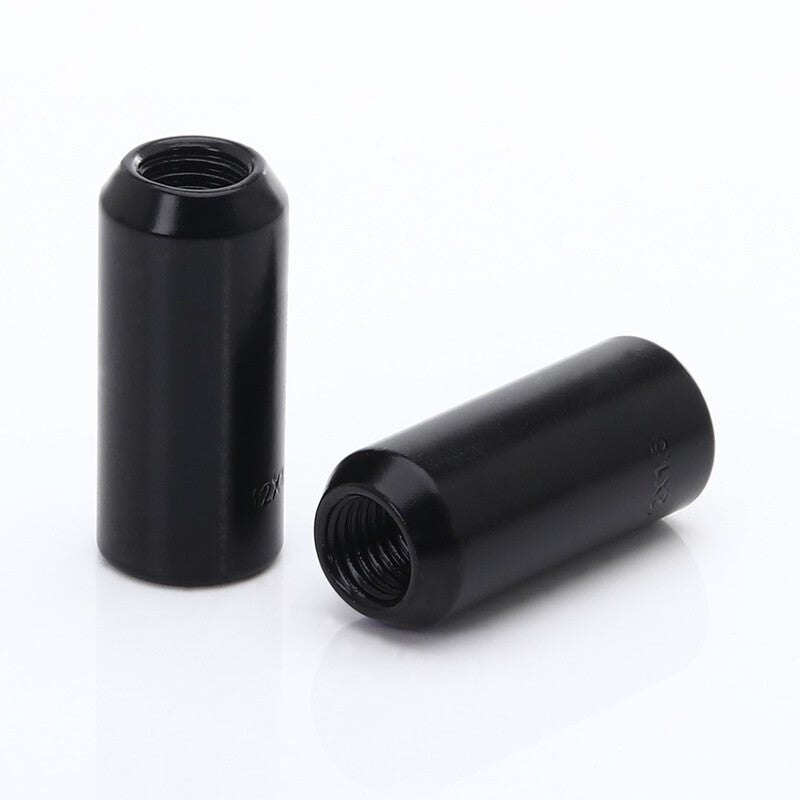 12x1.5 Internal Drive Black Long Wheel Lug Nuts (Set of 20)