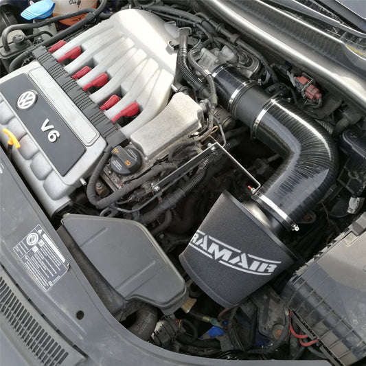 Ramair Black Ramair Performance Cone Air Filter Intake Kit VW Golf mk5 R32 3.2 V6