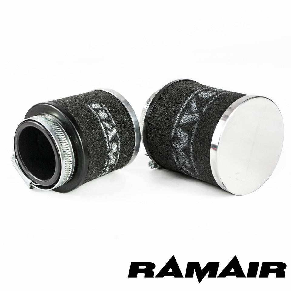 Ramair Chrome Cap Motorcycle Pod Foam Air Filter - 1 piece - 43mm