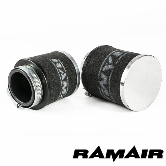 Ramair Chrome Cap Motorcycle Pod Foam Air Filter - 1 piece - 55mm