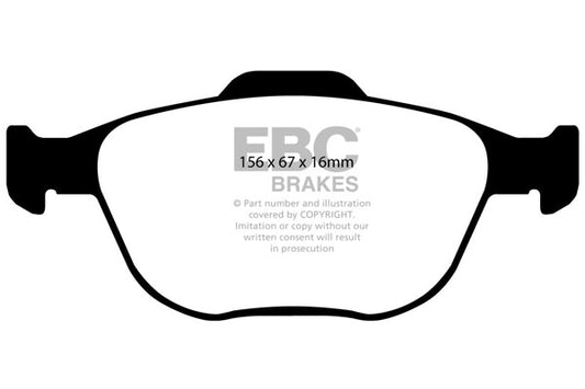 FORD Fiesta Mk6 ST150 2004-2008 150 PS EBC-Bremsen Gelbe Bremsbeläge vorne