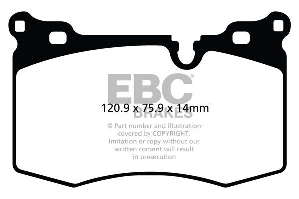 Mini Clubman R55 Works 2008-2015 EBC-Bremsen Gelbe Bremsbeläge vorne