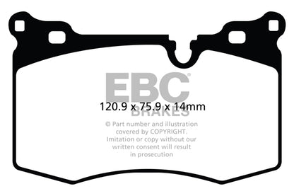 Mini Clubman R55 Works 2008-2015 EBC-Bremsen Gelbe Bremsbeläge vorne