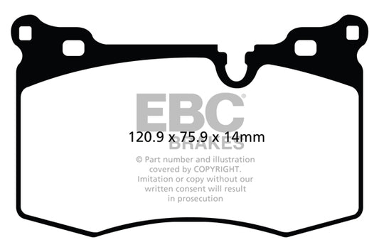 Mini Clubman R55 Works 2008-2015 EBC-Bremsen Gelbe Bremsbeläge vorne