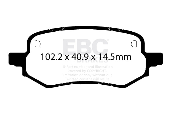 FORD Puma Mk2 ST 200 hp Ebc brakes Yellow rear brake pads