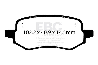 FORD Puma Mk2 ST 200 hp Ebc brakes Yellow rear brake pads