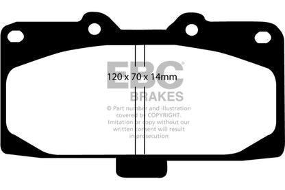 Mini Clubman F54 JCW 2016-2024 231 PS Ebc-Bremsen Gelbe Bremsbeläge vorne