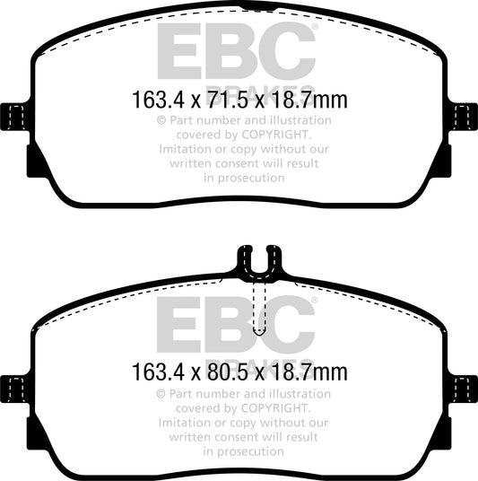 MERCEDES BENZ A-Klasse W177 A35 AMG 2019- 306 PS (330 mm Vorderradscheibe) EBC-Bremsen Gelbe Vorderradbremsbeläge