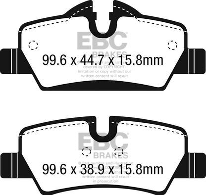 Mini Clubman R55 Works 2008-2015 EBC-Bremsen Gelbe Bremsbeläge hinten