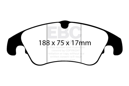 FORD Focus Mk2 RS 2.5 2009-2011 305 PS EBC-Bremsen Gelbe Bremsbeläge vorne