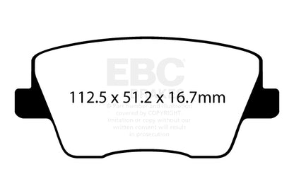 HYUNDAI i30 N PD 2017- 247 PS Ebc-Bremsen Gelbe Bremsbeläge hinten