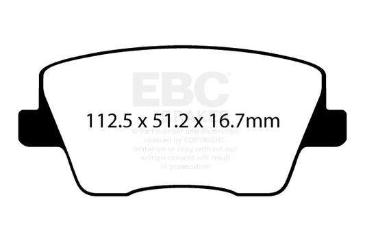 HYUNDAI i30 N PD 2017- 247 PS Ebc-Bremsen Gelbe Bremsbeläge hinten