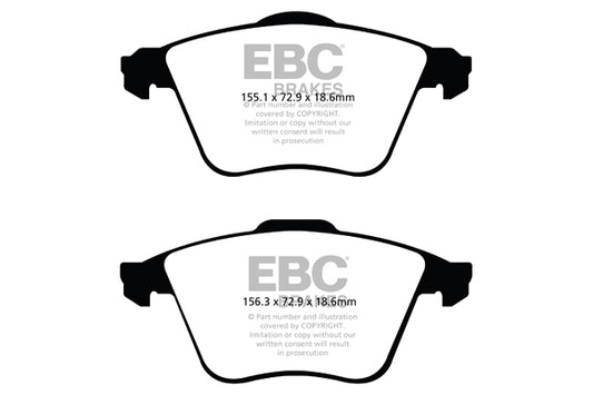 FORD Focus Mk2 ST 2.5 2005-2011 225 PS EBC-Bremsen Gelbe Bremsbeläge vorne