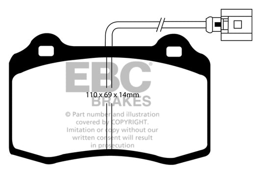 Mini Clubman F54 JCW 2016-2024 231 PS Ebc-Bremsen Gelbe Bremsbeläge vorne