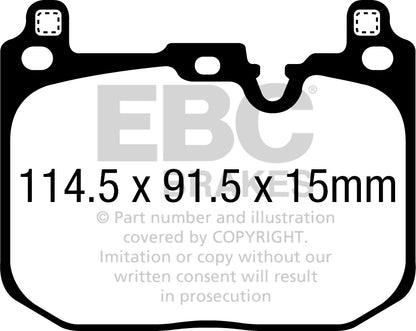 Mini Countryman F60 JCW 2019-2023 306 hp Ebc brakes Yellow front brake pads